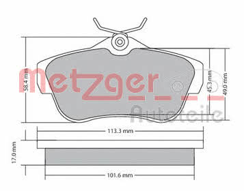 Metzger 1170192 Brake Pad Set, disc brake 1170192