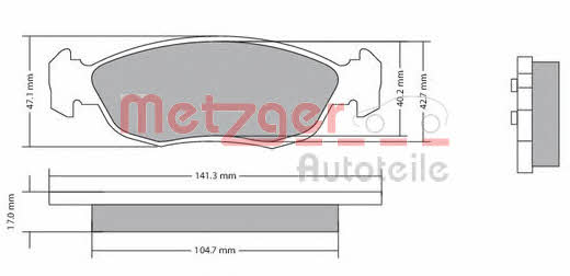 Metzger 1170578 Brake Pad Set, disc brake 1170578