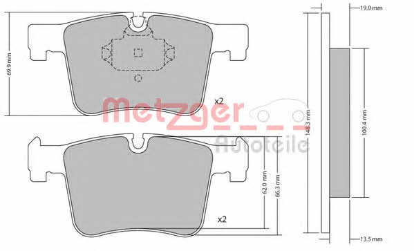Metzger 1170469 Brake Pad Set, disc brake 1170469