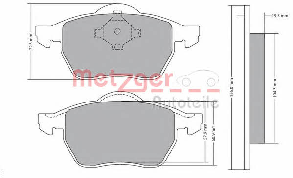 Metzger 1170114 Brake Pad Set, disc brake 1170114