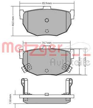 Metzger 1170212 Brake Pad Set, disc brake 1170212