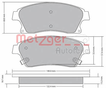 Metzger 1170393 Brake Pad Set, disc brake 1170393