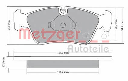 Metzger 1170019 Brake Pad Set, disc brake 1170019