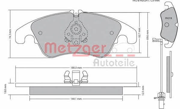 Metzger 1170127 Brake Pad Set, disc brake 1170127