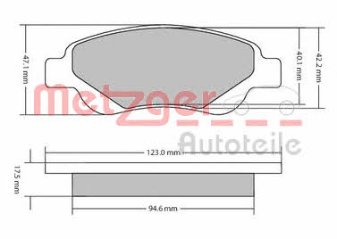 Metzger 1170089 Brake Pad Set, disc brake 1170089