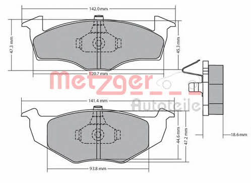 Metzger 1170217 Brake Pad Set, disc brake 1170217