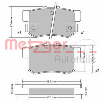 Metzger 1170337 Brake Pad Set, disc brake 1170337