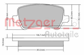 Metzger 1170056 Brake Pad Set, disc brake 1170056