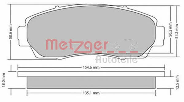 Metzger 1170482 Brake Pad Set, disc brake 1170482