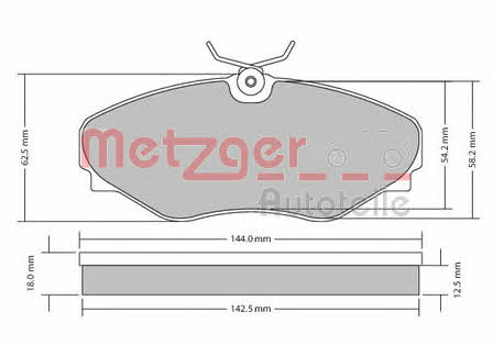Metzger 1170537 Brake Pad Set, disc brake 1170537