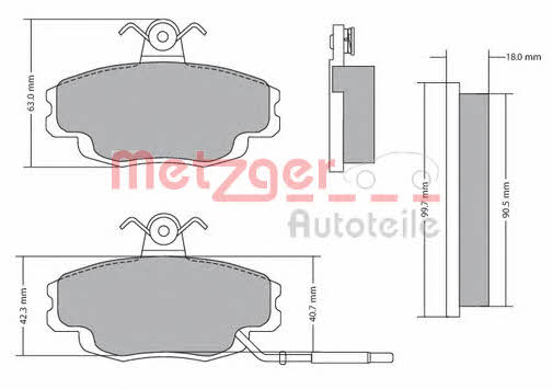 Metzger 1170427 Brake Pad Set, disc brake 1170427