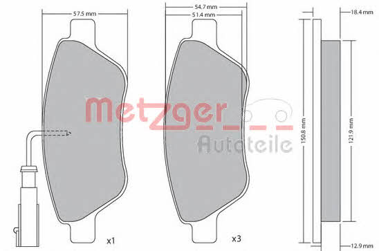 Metzger 1170505 Brake Pad Set, disc brake 1170505