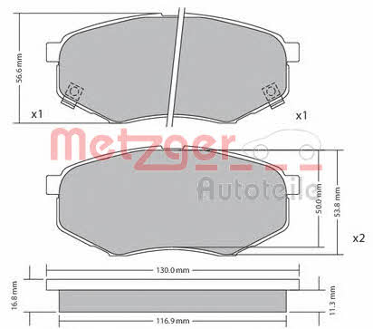 Metzger 1170524 Brake Pad Set, disc brake 1170524