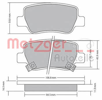 Metzger 1170307 Brake Pad Set, disc brake 1170307