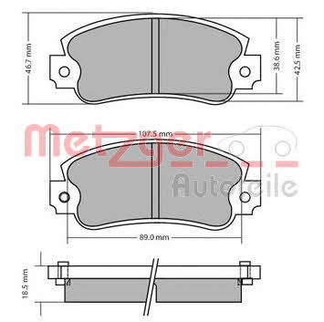 Metzger 1170449 Brake Pad Set, disc brake 1170449