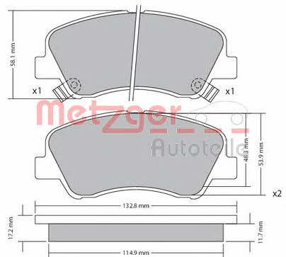 Metzger 1170620 Brake Pad Set, disc brake 1170620