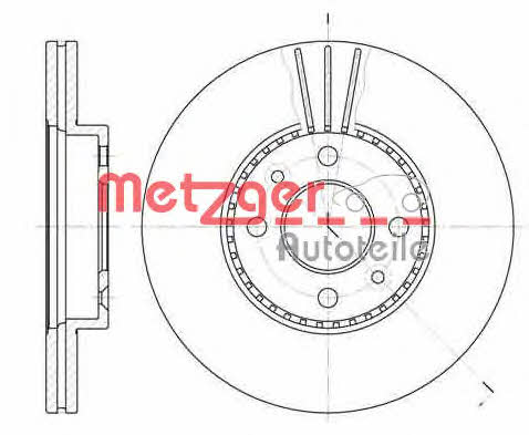 Metzger 6110406 Front brake disc ventilated 6110406