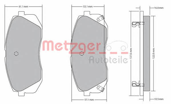 Metzger 1170186 Brake Pad Set, disc brake 1170186