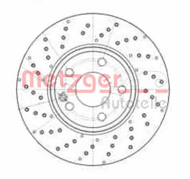 Metzger 25328 V Front brake disc ventilated 25328V