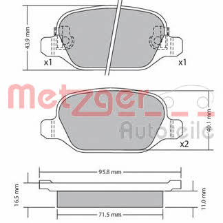 Metzger 1170680 Brake Pad Set, disc brake 1170680