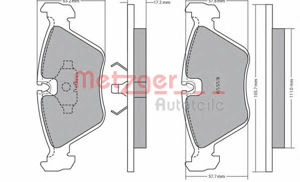 Metzger 1170643 Brake Pad Set, disc brake 1170643