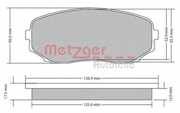 Metzger 1170654 Brake Pad Set, disc brake 1170654