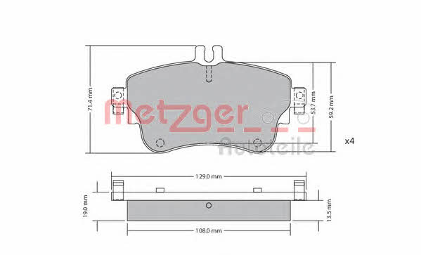 Metzger 1170149 Brake Pad Set, disc brake 1170149
