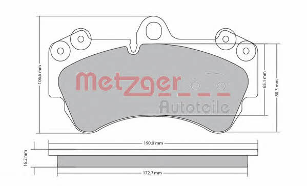Metzger 1170242 Brake Pad Set, disc brake 1170242