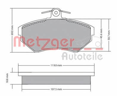 Metzger 1170214 Brake Pad Set, disc brake 1170214