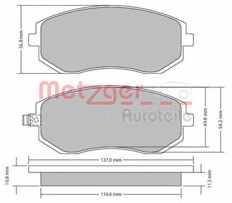 Metzger 1170275 Brake Pad Set, disc brake 1170275