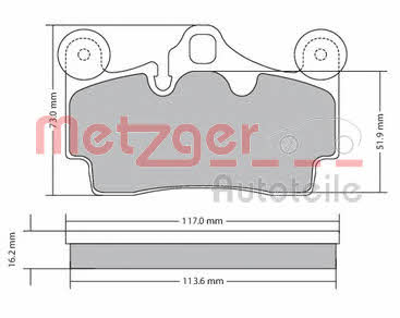 Metzger 1170191 Brake Pad Set, disc brake 1170191