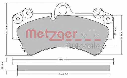 Metzger 1170405 Brake Pad Set, disc brake 1170405