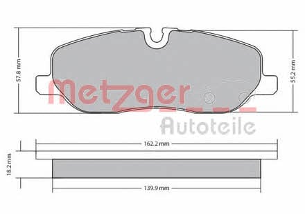 Metzger 1170668 Brake Pad Set, disc brake 1170668