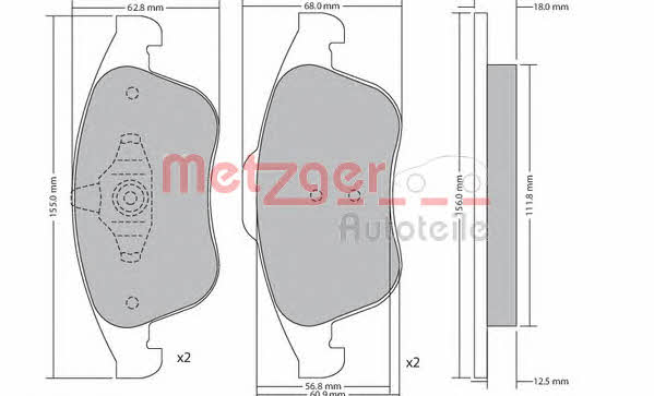 Metzger 1170672 Brake Pad Set, disc brake 1170672
