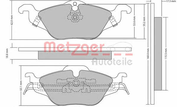 Metzger 1170063 Brake Pad Set, disc brake 1170063