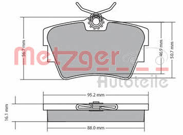 Metzger 1170067 Brake Pad Set, disc brake 1170067