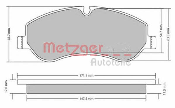 Metzger 1170349 Brake Pad Set, disc brake 1170349