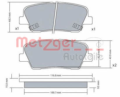 Metzger 1170687 Brake Pad Set, disc brake 1170687