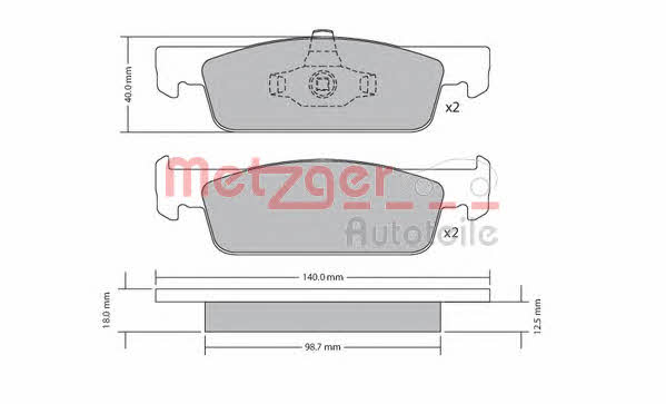 Metzger 1170621 Brake Pad Set, disc brake 1170621