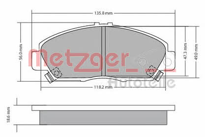Metzger 1170576 Brake Pad Set, disc brake 1170576