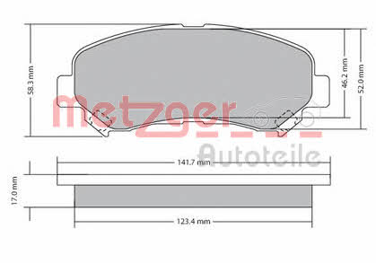 Metzger 1170093 Brake Pad Set, disc brake 1170093