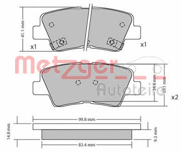 Metzger 1170134 Brake Pad Set, disc brake 1170134