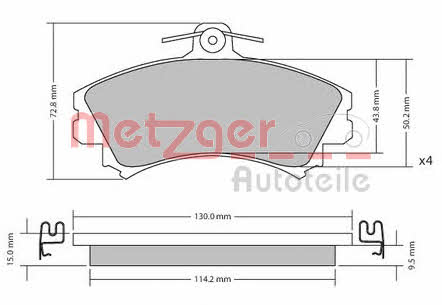 Metzger 1170143 Brake Pad Set, disc brake 1170143