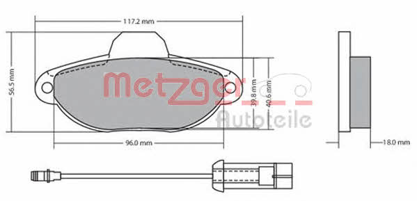 Metzger 1170147 Brake Pad Set, disc brake 1170147