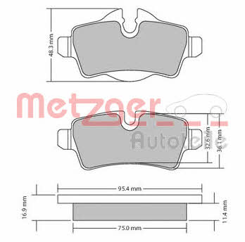 Metzger 1170201 Brake Pad Set, disc brake 1170201