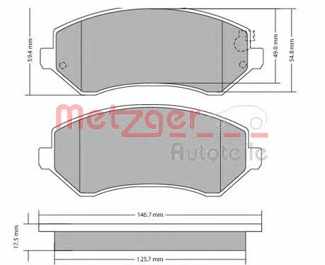 Metzger 1170378 Brake Pad Set, disc brake 1170378