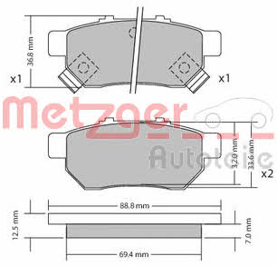 Metzger 1170272 Brake Pad Set, disc brake 1170272
