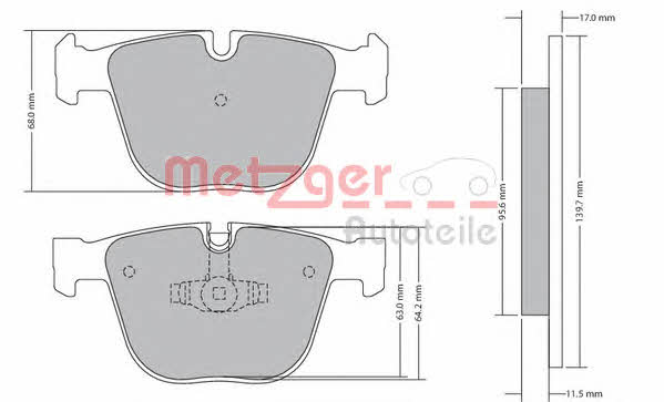 Metzger 1170421 Brake Pad Set, disc brake 1170421