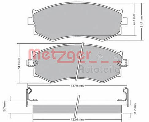 Metzger 1170603 Brake Pad Set, disc brake 1170603