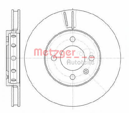 Metzger 6110682 Front brake disc ventilated 6110682